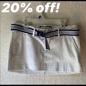 Abercrombie White Mini Skirt & Belt